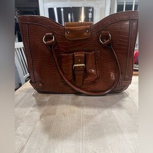 Merona Brown Crocodile Embossed Shoulder Bag